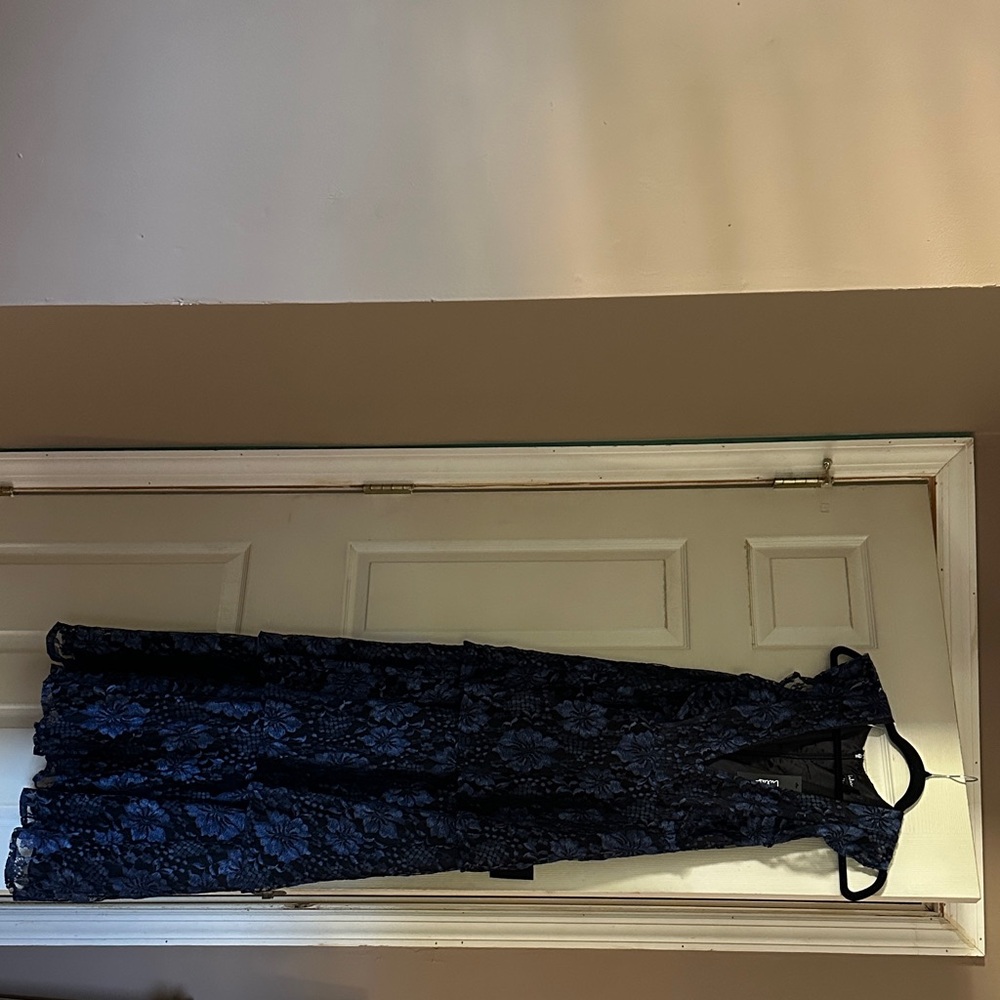Lulu's Black and Blue Lace Dress